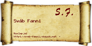 Sváb Fanni névjegykártya